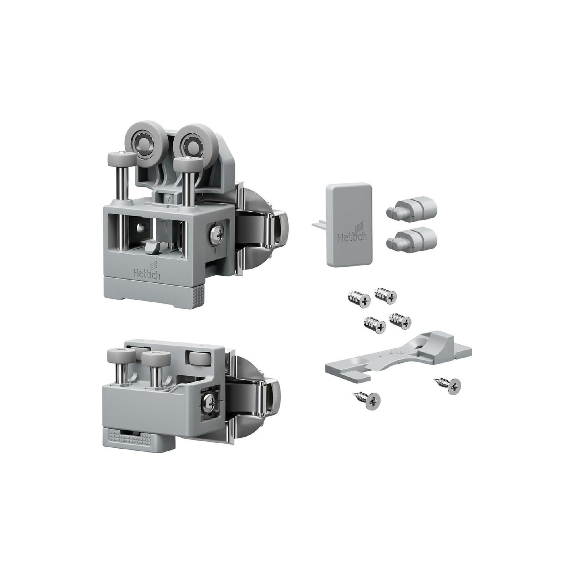 Hettich Set WLL PC, mittel, m. SA , rechts, grau (9339366)
