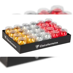 Clairefontaine Set mit 24 Eiknäueln Geschenkband, glatt, 7mmx10m - Sortierung 611300C