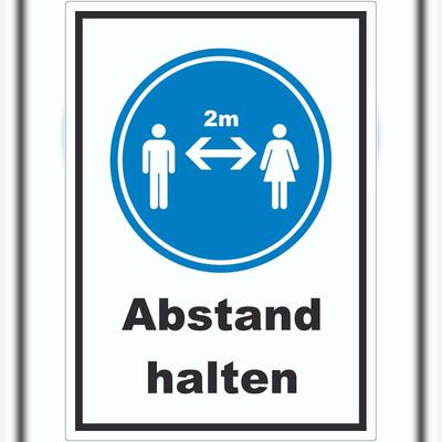 HB-Druck Abstand halten Symbol und Text Aufkleber A7 (74x105mm)