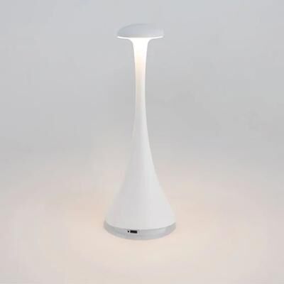 Inspired Living Rechargeable Mushroom Table Lamp USB C Touch Cordless LED Bedside Light matte White