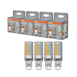 4er Set OSRAM G9 SMART+ WiFi LED PIN dimmbar 3,5W wie 30W 2700-6500K Tunable White - steuerbar per App & Sprache, kompatibel mit Alexa, Google