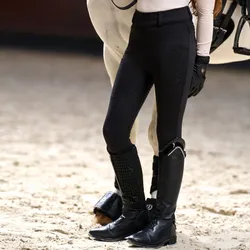 Imperial Riding Kinder Winter Reitleggings IRHComfi Sparks Full Grip black, Größe: 128
