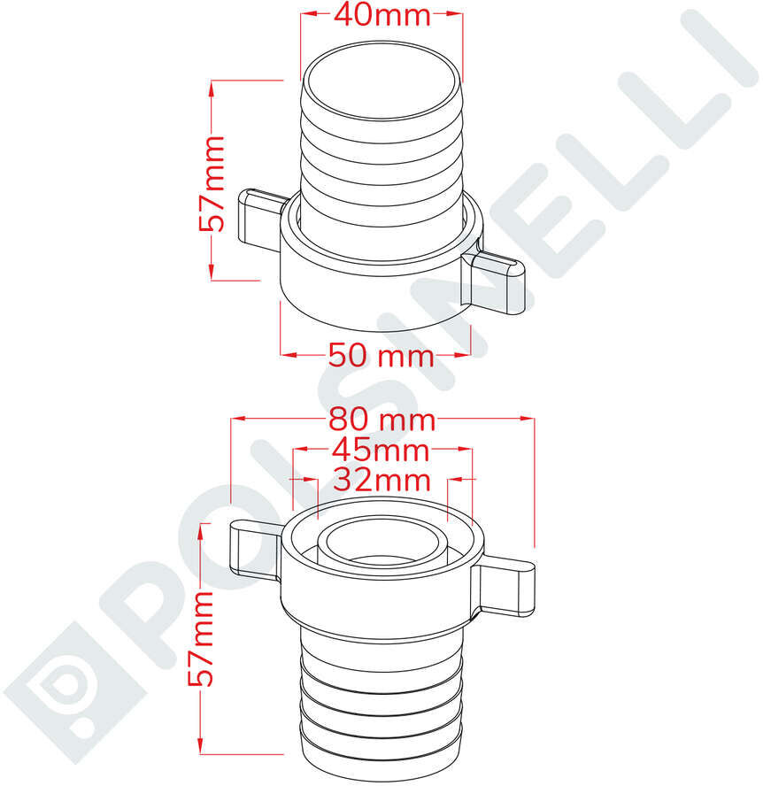 Rover Pompe Kit raccord de tuyau droit et pivotant NOVAX 40