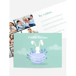Osterkarten selbst gestalten mit Spruch und Fotos im Onlinedesigner bei Meine-Kartenmanufaktur.de