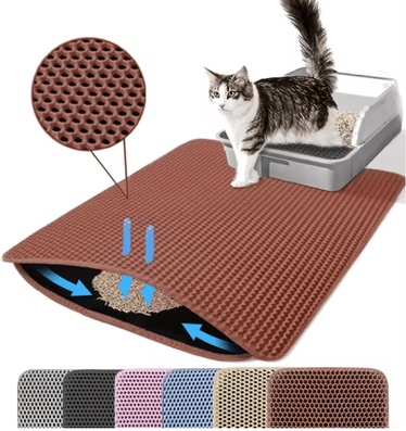 Inspire Picks Litter Mat Cat Litter Mat With Double Layer Waterproof Design For Cleaner Floors brown l 45x60cm