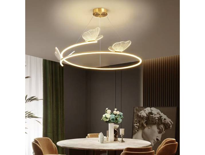 Nouveau papillon cercle suspension lampe moderne Simple lumière luxe pour salon chambre atmosphérique décor à la maison luminaires
