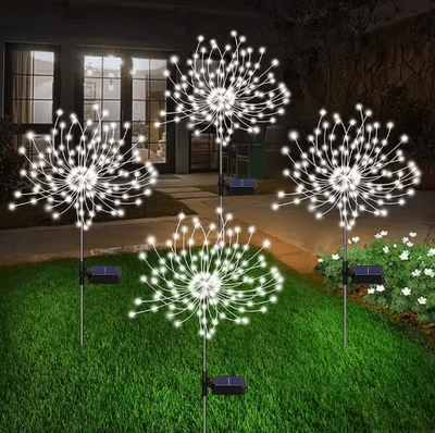 Inspire Picks Solar LED Firework Fairy Lights Waterproof Garden Sparkler Decor 1pc white 90leds