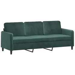 vidaXL 3-Sitzer-Sofa Dunkelgrün 180 cm Samt
