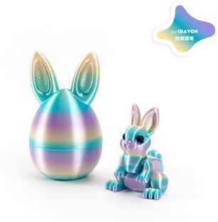 Inspired Finds 3D Printed Easter Rabbit Egg Bunny Ornament Cute Desktop Decor crayon Aurora