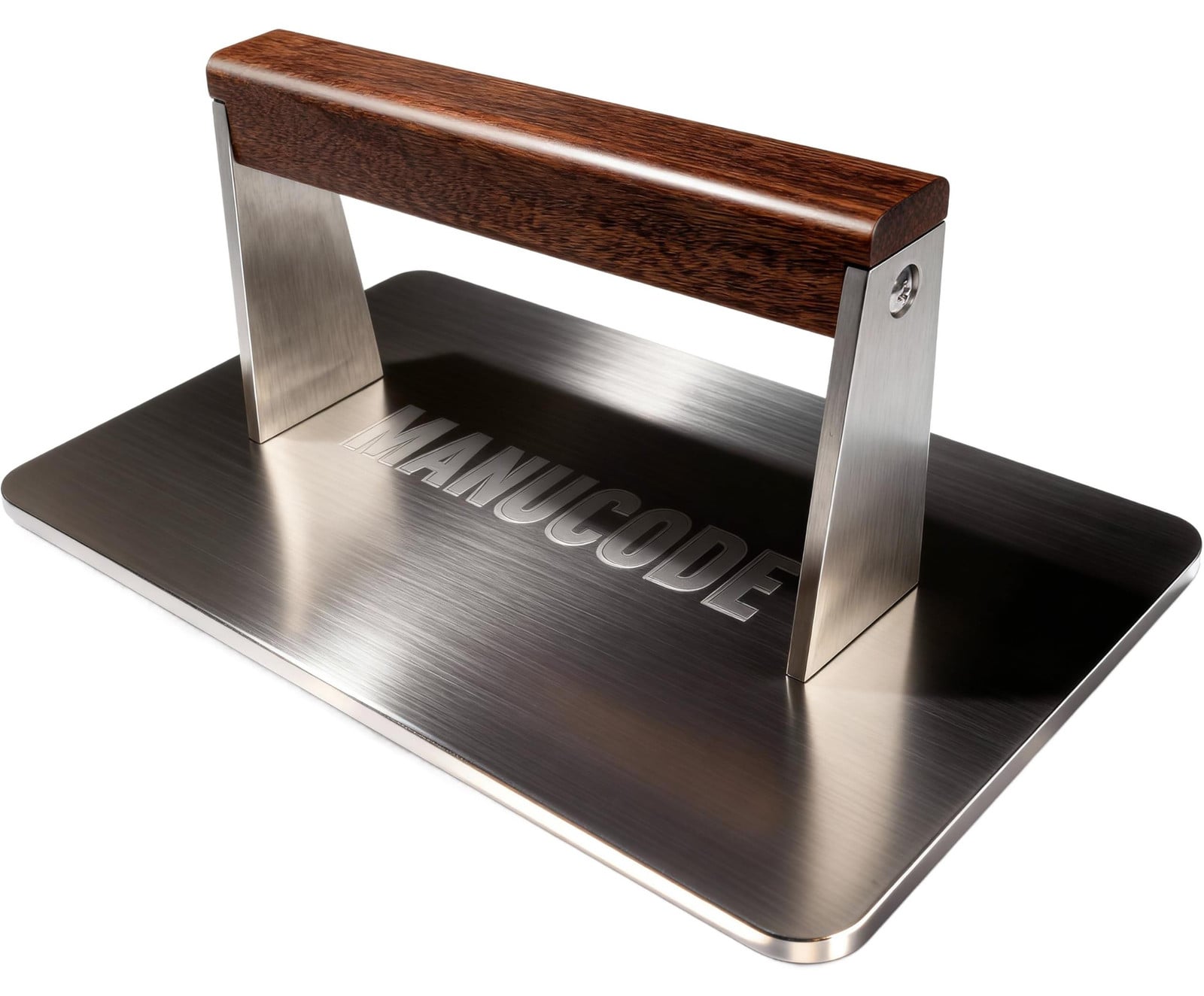 Merkloze RVS Grillpers met Houten Handvat voor Burgers