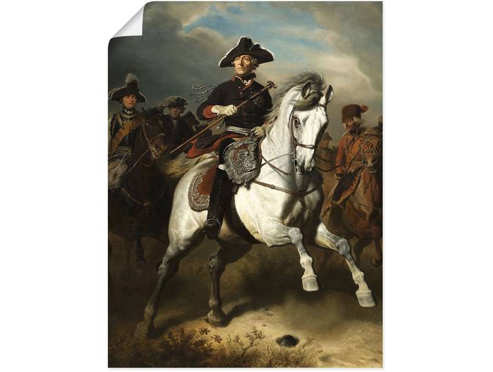 Artland Friedrich der Grosse zu Pferde. 1861 Menschen 1 Stk. tlg. als Leinwandbild, Poster in verschied. Grössen