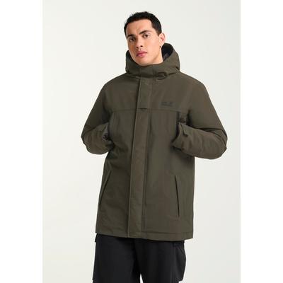 Winterjacke JACK WOLFSKIN "GLACIER SHIELD JKT M", Herren, Gr. S, braun (obsidian mos), Obermaterial: 100% Polyamid. Futter: 100% Polyester. Wattierung: 100% Polyester, normal, Jacken Winterjacke, wasserdicht, winddicht, atmungsaktiv