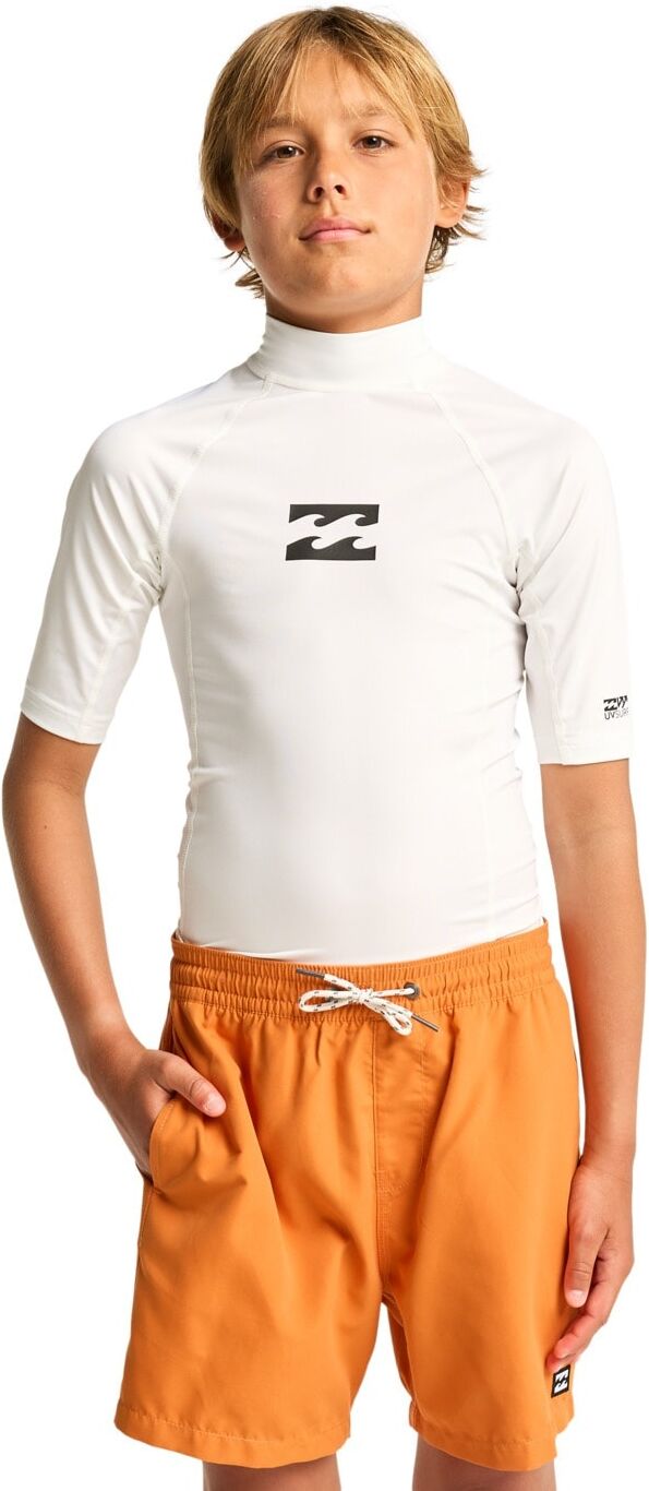Rash Guard BILLABONG "Waves All Day", Jungen, Gr. XL, weiß, Obermaterial:85% Polyester, 15% Elasthan., Shirts Rash Guard