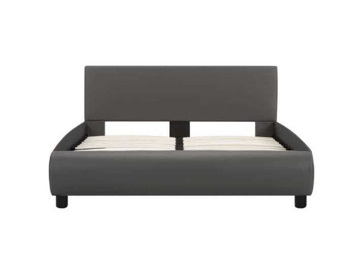 YIN Cadre de lit avec LED Gris Similicuir 120 x 200 cm 6