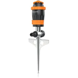 Brandson Rasensprinkler mit Edelstahl-Erdspieß, 360°-Flächenregner, 5 Sprühmuster, bis 150 m2, Sprühweite und Sprühbreite einstellbar