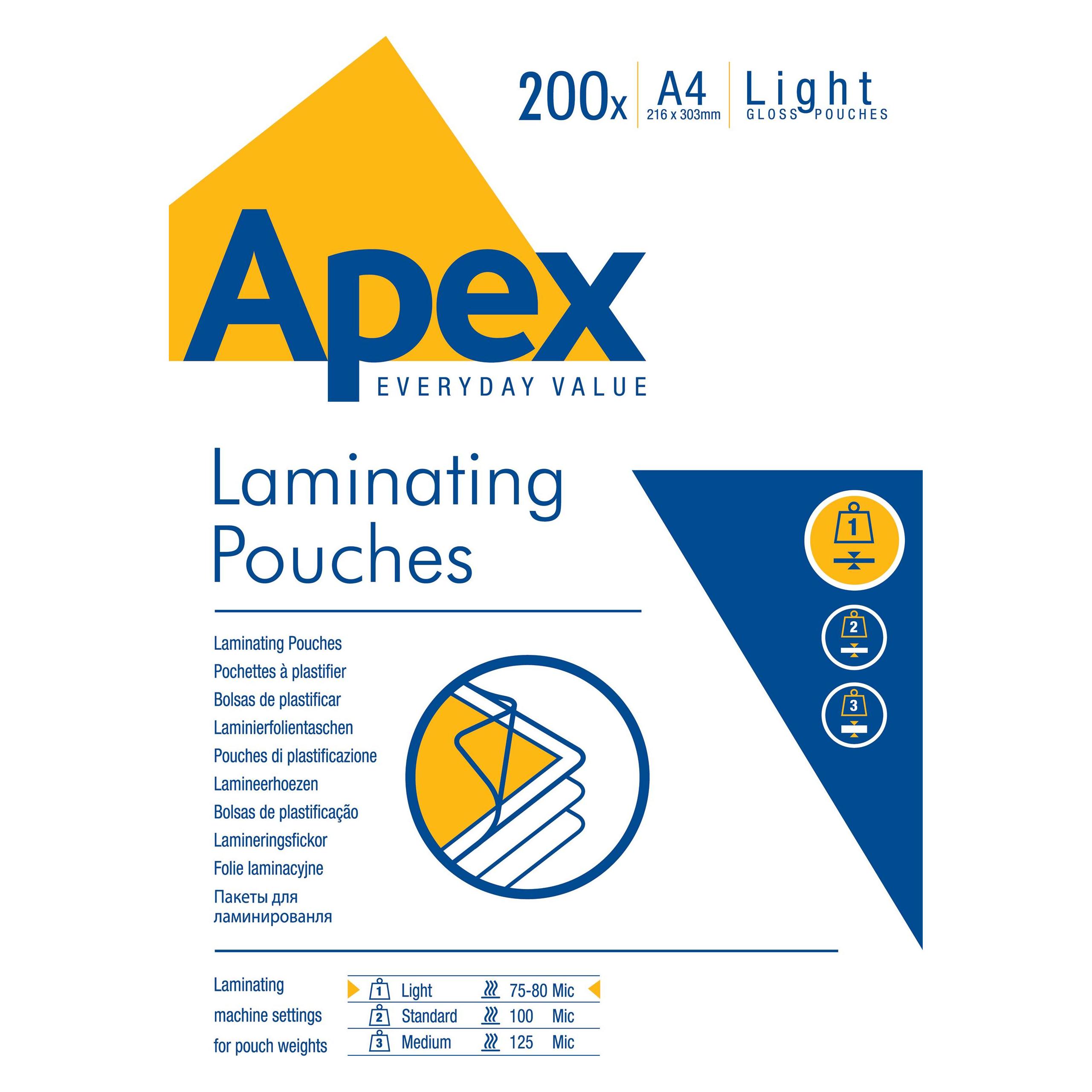 Fellowes APEX - Laminierfolien (A4, 100 Stk., 75 µm) (6005301)