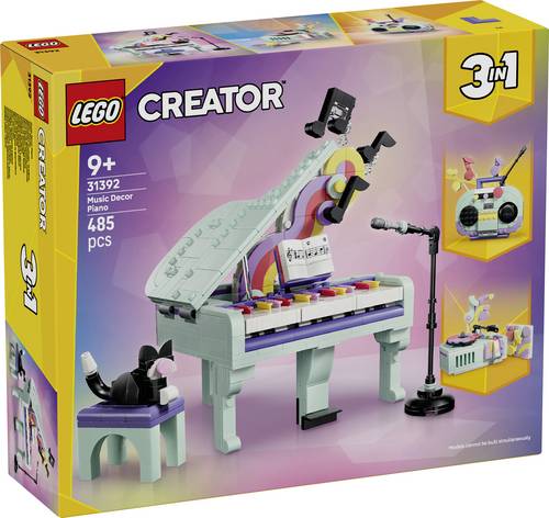 31392 LEGO CREATOR Deko-Klavier mit Katze 3 Bauoptionen: Klavier, Radio oder Plattenspieler
