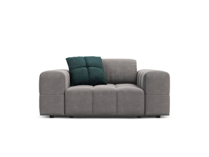 Fauteuil en tissu velours gris clair