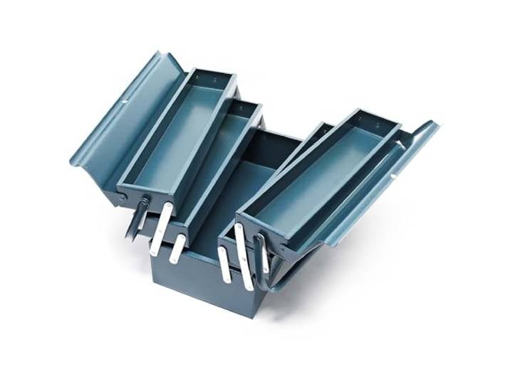 Boite à outils vide 420x200x200 mm en Acier avec 5 Compartiments Caisse pour outils avec Poignée