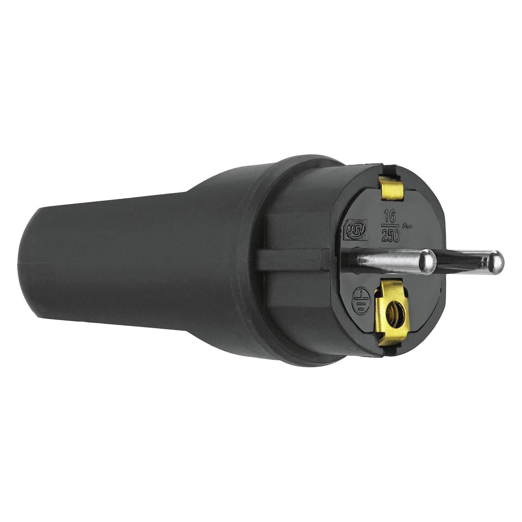 REV 0512090555 Schutzkontaktstecker Gummi 250 V Schwarz IP44 (CEE 16/3) (0512090555)