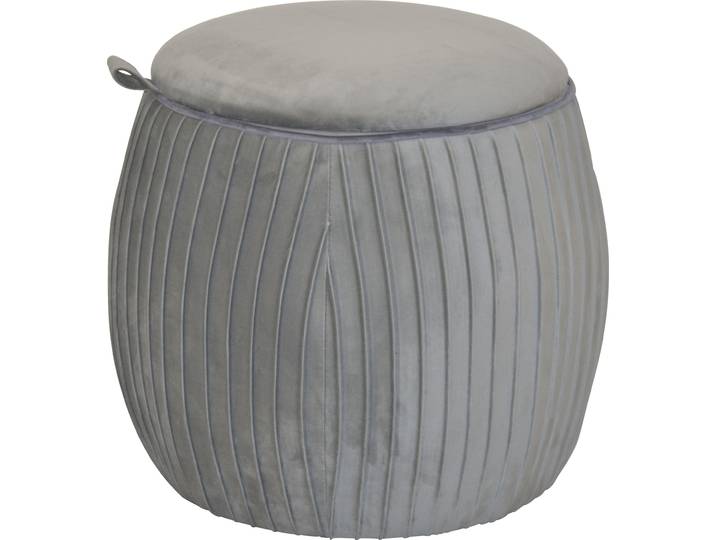 Stauraumhocker HOME AFFAIRE, grau, B:49cm H:46cm T:49cm, Samtbezug 100% Polyester, Hocker, Stauraumhocker