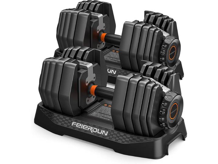 CELEBRATIONDUN 2x24 kg (52,5 lb), Verstelbare halters Slimme kliktechnologie voor snelle wissel, antislipgreep, ideaal voor thuis, kantoor, sportschool, lichaamsbeweging