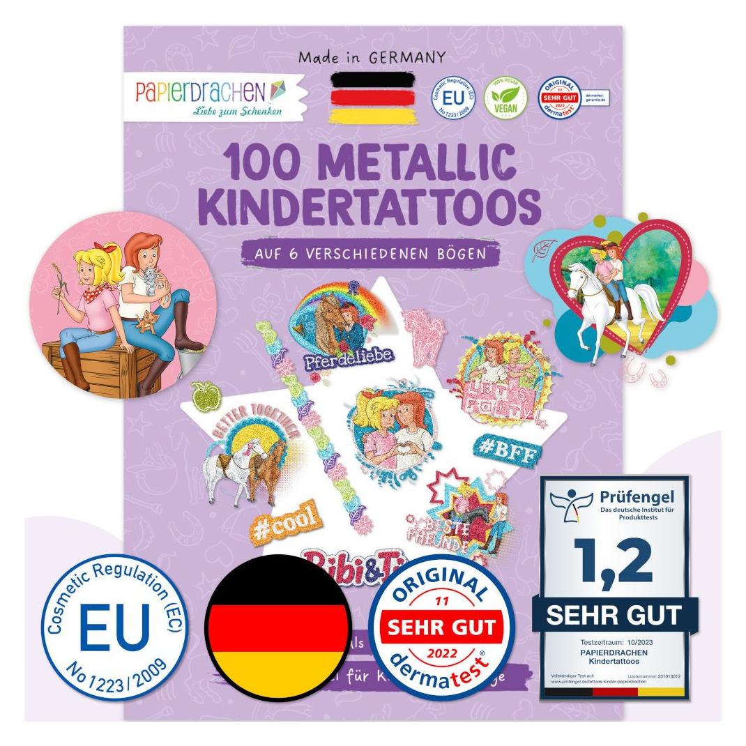 Papierdrachen Metallic Tattoos - Bibi und Tina - Freundschaft (71721709)