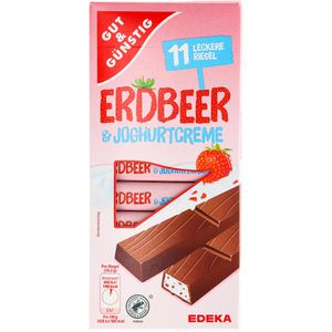 Gut&Günstig Schokoriegel Erdbeer & Joghurtcreme, 200 g, je 18 g, 11 Riegel