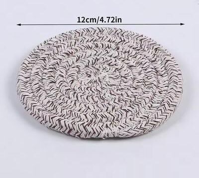 Inspired Living SilkWeave Round Cotton Cup Mat 12 Cm Stylish Tabletop Coaster & Heat Protection Pot Holder d