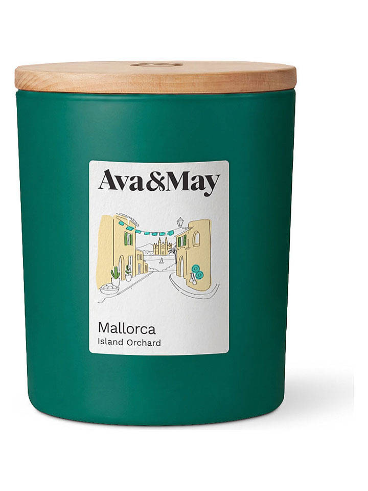 AVA&MAY Duftkerze "Mallorca" in Grün - 220 g - onesize