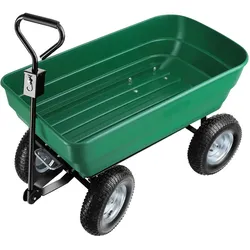 tectake Handwagen Tummi mit luftgefüllten Reifen Belastbarkeit 300kg  Grün