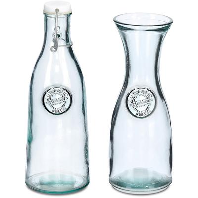 Karaffe ZELLER PRESENT, transparent, H:28cm Ø:10cm, Glas, Kunststoff, Karaffen, Karaffe, Recycled Glas