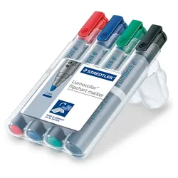 STAEDTLER Lumocolor 356 Flipchart Marker  Mittel Rundspitze  -   Farbig sortiert Nachfüllbar 4 Stück