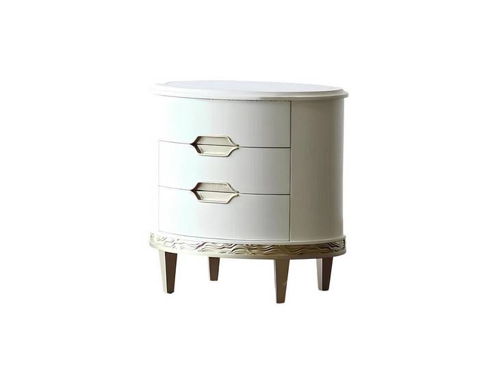 Xlmoebel Nachttisch Ovaler Holz-Nachttisch in elegantem Design für das Schlafzimmer (1-St., Nachttisch), Hergestellt in Europa
