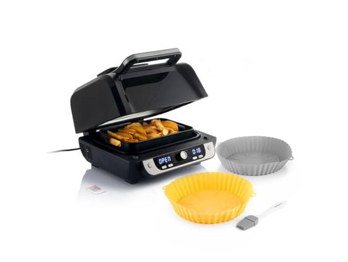 InnovaGoods Luftfritteuse 6L mit Gril + Silikonform Luftfritteuse Air Fryer, 3400 W, 12 Programme, digitales Display, Antihaftbeschichtung, Timer, Luftstrom 360°