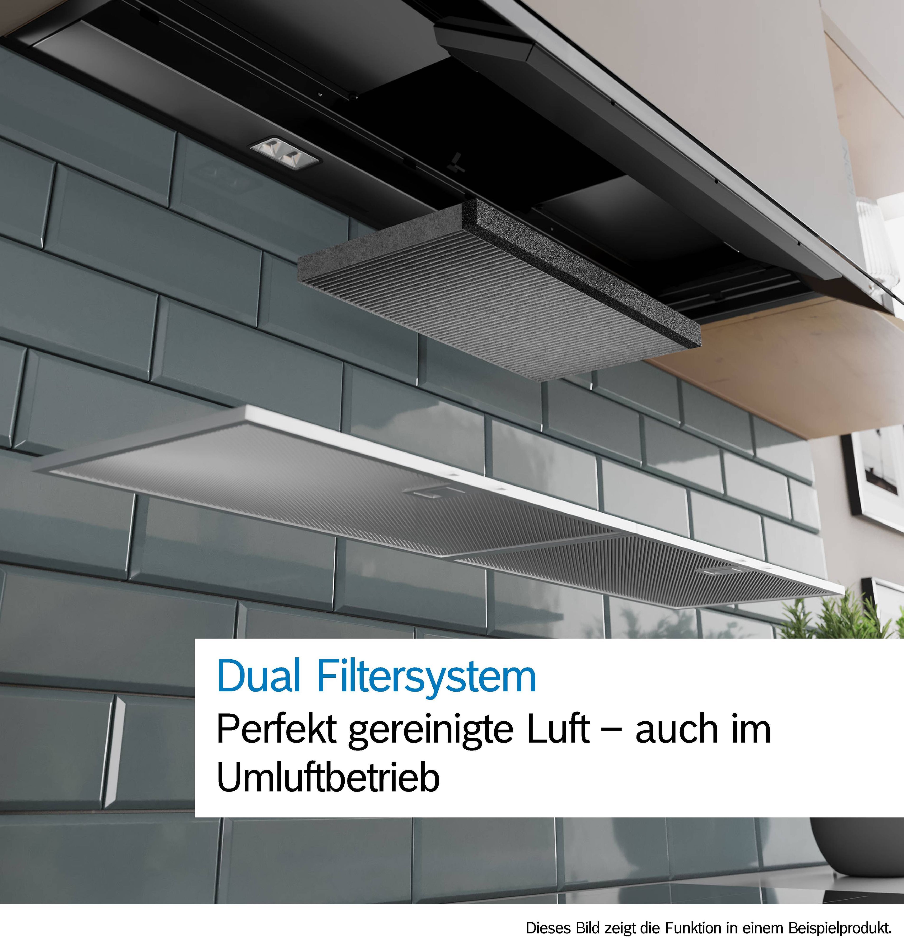 Bosch Kopffreihaube "DWK85DFA1", Energieeffizienz: B, schwarz, B:79cm, Dunstabzugshauben, Leiser Motor und DirectSelect für hohen Bedienkomfort, Kopffreihaube