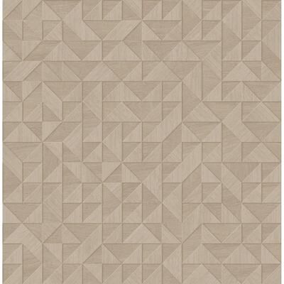 A-Street Prints Gallerie Beige Geometric Wood Wallpaper
