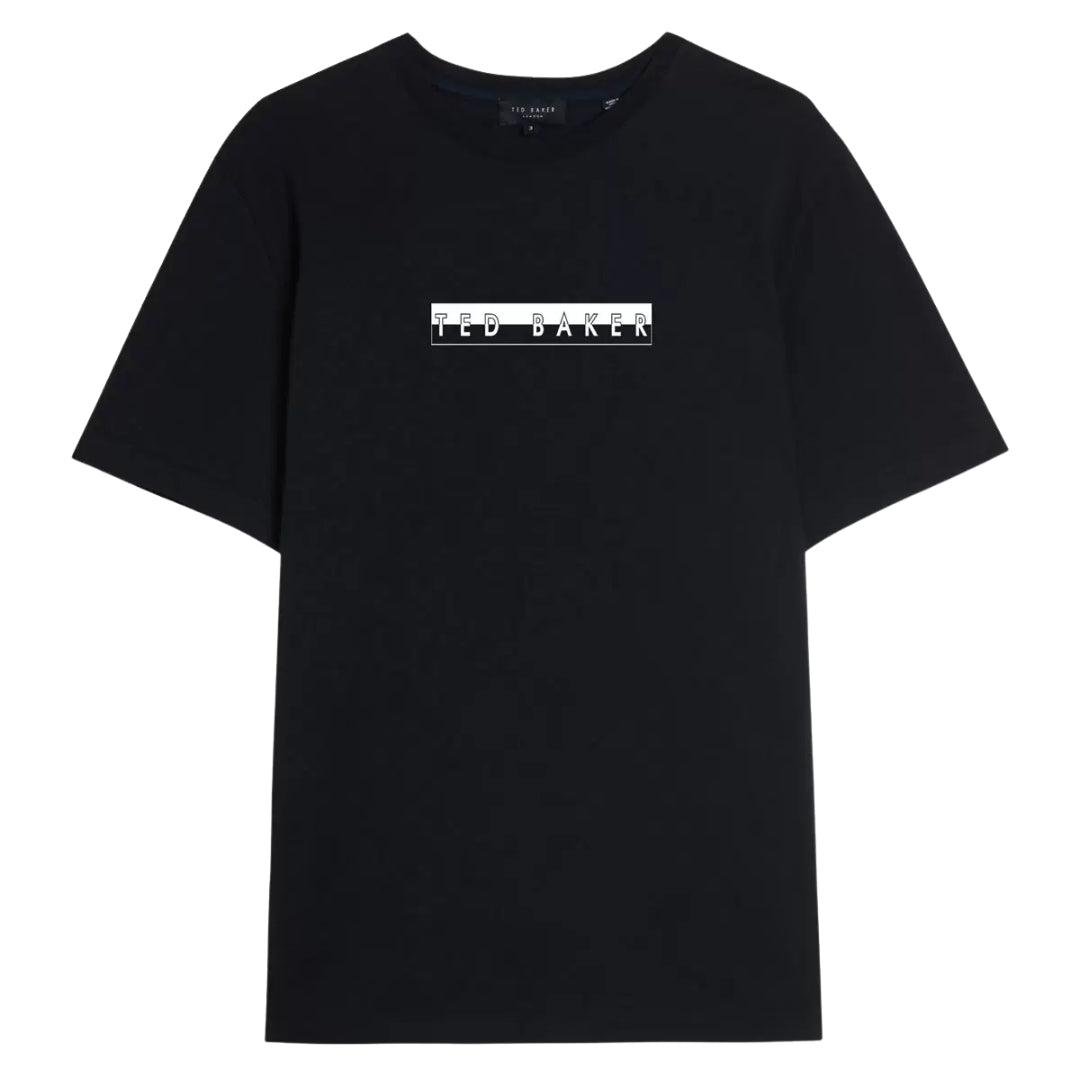 Schwarzes T-shirt Mit Ted Baker Albar-grafik