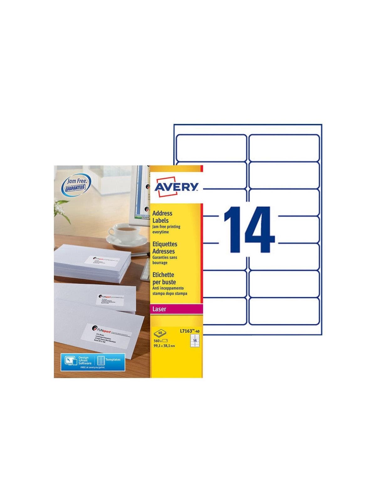 Avery - address labels - 40 pcs.
