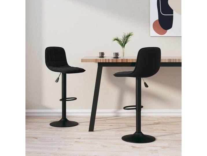 SOLDES d'Automne Lot de 2 Tabourets de bar - Tabourets Hauts pour Bar-Cuisine - noir velours - 42.5x45x105cm 510