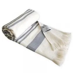 framsohn Hamamtuch Boho Living 'Zick - Zack' 100 x 180 cm Grau