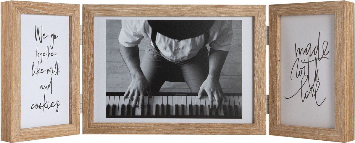 Henzo Fotolijst Piano Triple Swing Landscape Collagelijst voor 3 foto's - 15 x 20 cm - Naturel