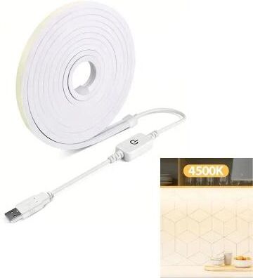 Uplifted Finds 5V USB Dimmable Silicone LED Neon Strip Light natural Light 1 M