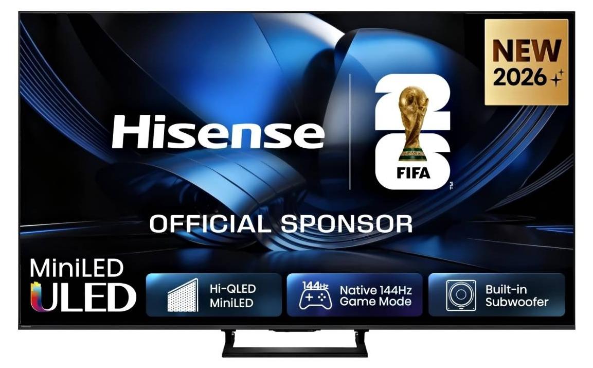 Hisense 85U7SE, 2,16 m (85"), 3840 x 2160 Pixel, ULED, Smart-TV, WLAN, Schwarz, Grau