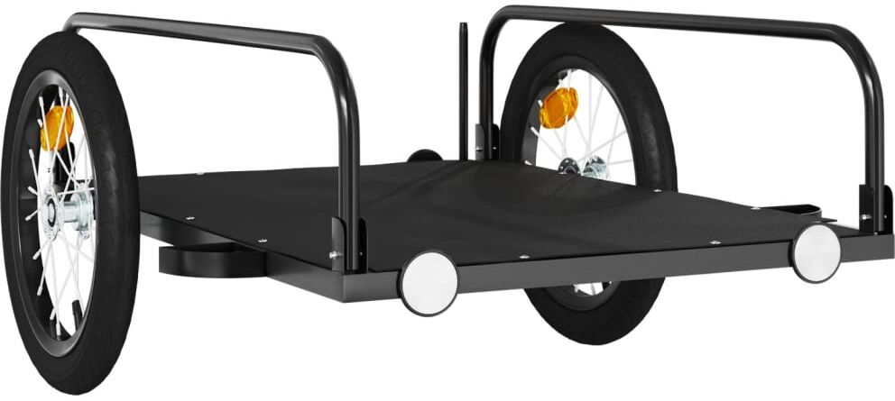 vidaXL Remorque de vélo noir 126x63x34 cm fer
