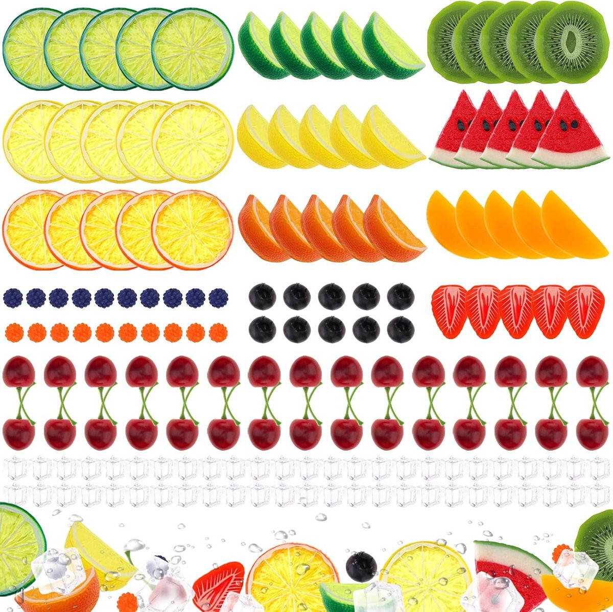 160 stuks Kunstmatige Fruitplakjes en Blokken voor Decoratie