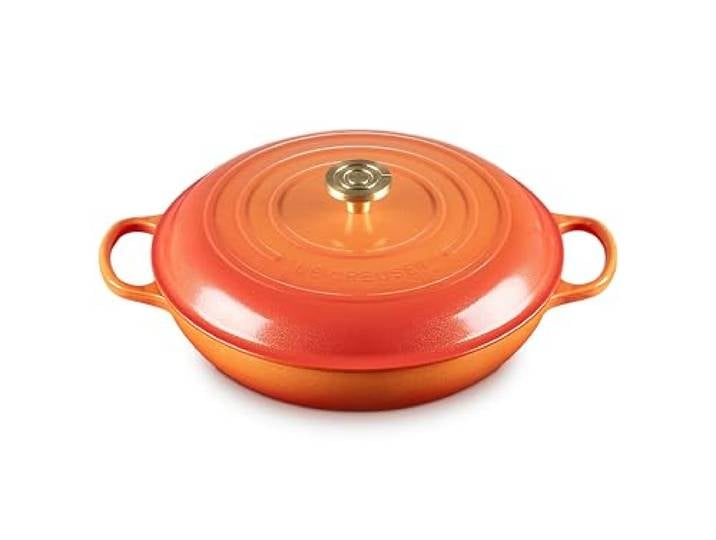Le Creuset Flamme Dorée Flache Kasserolle, 32 cm