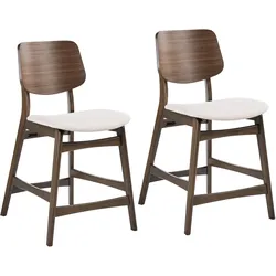BARSTUHL 2er-Set Holz Cremeweiß/Braun Mayer