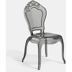 BISCOTTINI INTERNATIONAL ART TRADING Biscottini Polycarbonat-Stühle – Outdoor-Stuhl – Grauer Kunststoffstuhl für Küche und Esszimmer – Moderne Sessel – Schlafzimmersessel