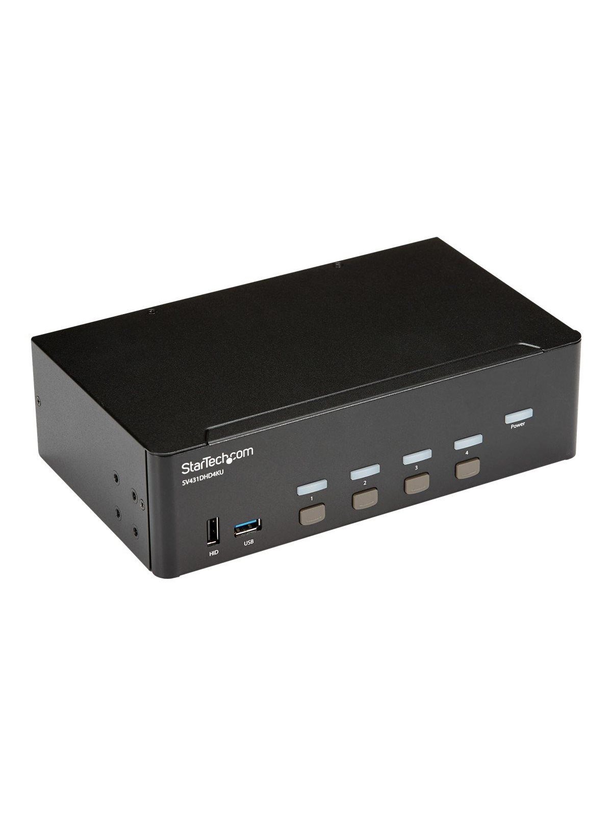 StarTech.com 4 Port HDMI KVM Switch - 4K 30Hz - Dual Display - KVM / audio / USB switch - 4 ports - rack-mountable